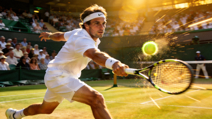 网球大满贯比赛：选手发球瞬间